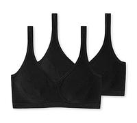 Schiesser Confezione da 2 Bustier con Coppe in Cotone biologico-95/5 Biologico Bustino, Opaco, Nero_174927, 3B (Pacco da 2) Donna