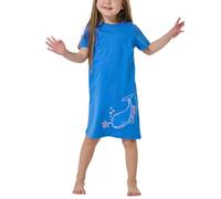 Schiesser Mädchen Nachthemd Kurzarm-Girls World Maglia Lunga da Notte, Aquarium_182564, 116 cm Bambine e Ragazze