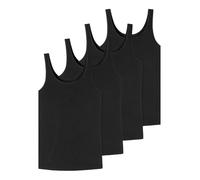 Schiesser Canotta con spalline, 4 canottiere con bretelle, colore nero, XL