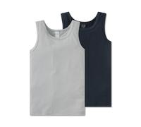 Schiesser Canottiera Bambino 2er Pack Unterhemd Basic 95% Cotone 5% Elastan