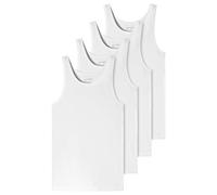Schiesser Canottiera da uomo, confezione da 2 pezzi, cotone organico, 95/5, 4 x bianco, Small