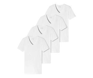 Schiesser Canottiera da uomo, confezione da 2 pezzi, in cotone organico, con scollo a V, 95/5, 4 x bianco, Large