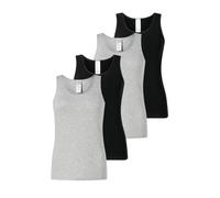 Schiesser Canottiera intima da donna, confezione da 4 pezzi, 4 canottiere moderne, confezione multipla grigio-nera, 44