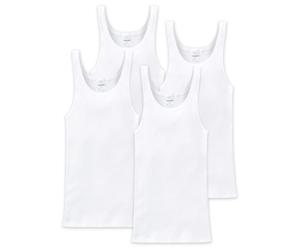 Schiesser Canottiera Uomo 4er Pacco - senza Maniche,Cotone Essential,Doppelripp