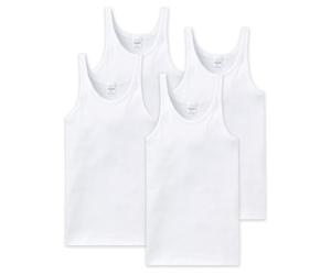 Schiesser Canottiera Uomo 4er Pacco - senza Maniche,Cotone Essentials,a Costine