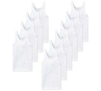 SCHIESSER Canottiera Uomo - Cotone Basic, Fine Righe, Doppia Righe, Bianco