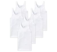 SCHIESSER Canottiera Uomo - Cotone Basic, Fine Righe, Doppia Righe, Bianco