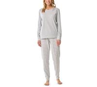 Schiesser Casual Essentials Set di Pigiama, Silbergrau-Mel_181746, 50 Donna