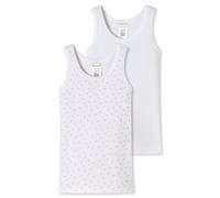 Schiesser Confezione da 2 Canottiere a Costine Sottili, 100% Cotone Biologico, Taglie da 92 a 140 Intimo, Assortiti 11_173257, 92 cm (Pacco da 2) Bambine e Ragazze