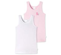 Schiesser Confezione da 2 Canottiere da Bambina, a Costine Sottili, 100% Cotone Biologico, Taglie da 92 a 140, Ordinati 6_173257, 98