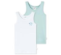 Schiesser Confezione da 2 Canottiere da Bambina, a Costine Sottili, 100% Cotone Organico, Taglia da 92 a 140 Biancheria Intima (Confezione da 2), Assortiti 5_181797, 128