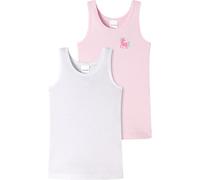 Schiesser Confezione da 2 Canottiere Intime, a Costine Sottili, 100% Cotone Biologico, Taglia da 92 a 140, Ordinati 6_173257, 104 (Pacco da 2) Bambine e Ragazze