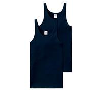 Schiesser Confezione da 2 Canottiere Senza Maniche - Essential a Costine Sottili Intimo, Oscurante, Navy_205144, 5/ M (Pacco da 2) Uomo