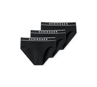 Schiesser Confezione da 3 Slip organici 95/5, Opaco, Nero, L (Pacco da 3) Uomo