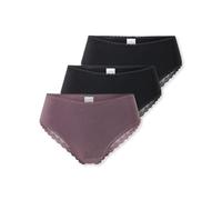 Schiesser Damen 3 Pack Panties Unterwäsche mit Spitze Baumwolle Mix-Modern Multipacks Slip a Culotte, Ordinati 3_182905, 42 Donna