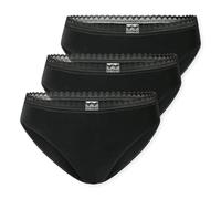 Schiesser Damen 3 Pack Slip Unterwäsche mit Spitze Baumwolle Mix-Multipacks Mutande da Uomo, Nero_182908, 36 Donna