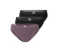 Schiesser Damen 3 Pack Slip Unterwäsche mit Spitze Baumwolle Mix-Multipacks Mutande da Uomo, Ordinati 3_182908, 52 Donna