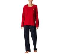Schiesser Damen Schlafanzug Lang Baumwolle-Nightwear Set di Pigiama, Rosso_183205, 42 Donna