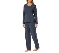 Schiesser Damen Schlafanzug Lange Hose Langarm-Casual Nightwear Set di Pigiama, Grafite_182538, 46 Donna