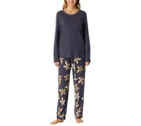 Schiesser Damen Schlafanzug Set Lang Baumwolle Modal-Nightwear Pigiama, Grafite_181237, 42 Donna