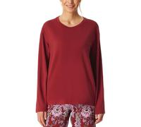 Schiesser Damen Schlafshirt Langarm Baumwolle-Mix + Relax Parte Superiore del Pigiama, Rosso Scuro_182103, 46 Donna