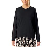 Schiesser Damen Schlafshirt Langarm Modal-Mix + Relax Parte Superiore del Pigiama, Nero_182051, 42 Donna