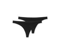 SCHIESSER Donna String 2 Pezzi - Tanga, Cotone Stretch, Serie 95/5, Uni Schw...