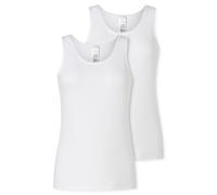 Schiesser Donna Top, 2er Pacco - 2Pack Canottiera, Elasticizzato Cotone