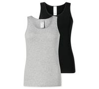 Schiesser Donna Top, 2er Pacco - 2Pack Canottiera, Elasticizzato Cotone