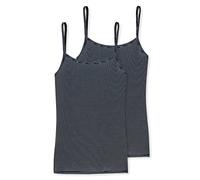 Schiesser Essential Spaghettitop (2er Pack) Vestaglia, Blu (NachtBlau 804), 44 (Taglia Produttore: 38) (Pacco da 2) Donna