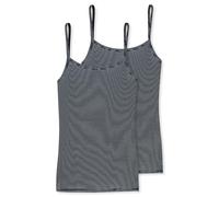 Schiesser Essential Spaghettitop (2er Pack) Vestaglia, Blu (NachtBlau 804), 44 (Taglia Produttore: 38) (Pacco da 2) Donna