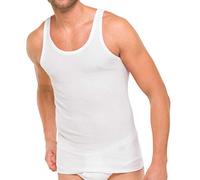 Schiesser Essentials - Canottiera a costine sottili, confezione da 8, bianco, M