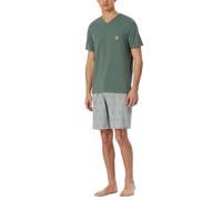 Schiesser Herren Schlafanzug Kurz V-ausschnitt-95/5 Nightwear Set di Pigiama, Cachi_182609, 54 Uomo