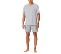 Schiesser Herren Schlafanzug Kurz V-Ausschnitt-Comfort Essentials Set di Pigiama, Argento_181153, 54 Uomo