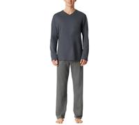 Schiesser Herren Schlafanzug Lang-Nightwear Set Pigiama, Grigio Scuro_181154, 56 Uomo