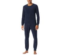 Schiesser Herren Schlafanzug Lang Velour-Selected Premium Warming Set di Pigiama, Blu Notte_183137, 62 Uomo