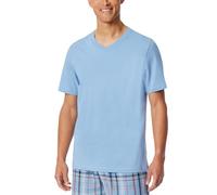 Schiesser Herren Schlafshirt Kurzarm V-Ausschnitt-Mix + Relax Parte Superiore del Pigiama, Pacific Blue_182181, 52 Uomo