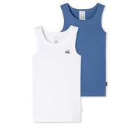 Schiesser Jungen 2 Pack Unterhemd Unterwäsche Feinripp-100% Organic Bio Baumwolle-Größe 92 bis 140 Canottiera, Ordinati 6_181843, 116 Bambini e Ragazzi