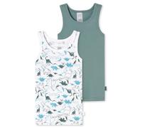 Schiesser Jungen 2 Pack Unterhemd Unterwäsche Feinripp-100% Organic Bio Baumwolle-Größe 92 bis 140 Canottiera, Ordinati 7_181843, 116 Bambini e Ragazzi