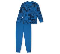 Schiesser Jungen Schlafanzug Lang-100% Organic Bio Baumwolle-Größe bis 176 Set di Pigiama, Blu_183150, 140 Bambini e Ragazzi