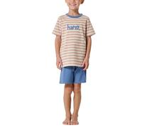 Schiesser Jungen Schlafanzug Pyjama Kurz-100% Organic Bio Baumwolle-Größe 92 bis 140 Set di Pigiama, Crema_181067, 128 Bambini e Ragazzi