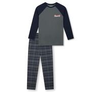 Schiesser Jungen Schlafanzug Set Pyjama Warme Qualitäten Frottee-Fleece-Interlock-Größe 140 bis 176 Pigiama, Verde Scuro_183154, Bambini e Ragazzi