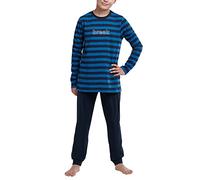 Schiesser Langer Jungen Schlafanzug Set di Pigiama, Blu, 140 cm Bambino