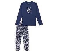 Schiesser Mädchen Schlafanzug Pyjama Lang-100% Organic Bio Baumwolle-Größe 140 bis 176 Set di Pigiama, Blu Jeans 183040, 152 Bambine e Ragazze