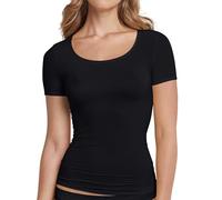 Schiesser Maglietta a Maniche Corte Canottiera, Nero (Schwarz 000), L Donna