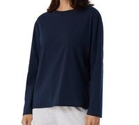 Schiesser Maglietta da Notte da Donna, a Maniche Lunghe, in Misto Cotone, con Pigiama Relax, Blu Scuro_179273, 44