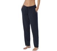Schiesser Mix + Relax-Pantaloni Lunghi da Notte Pigiama, Blu Scuro con Motivo, 52 Donna