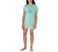 Schiesser Nightwear 2 Set di Pigiama, Blu-Verde, 140 Bambine e Ragazze