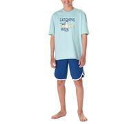 Schiesser Nightwear 2 Set di Pigiama, Turchese, 164 Bambini e Ragazzi