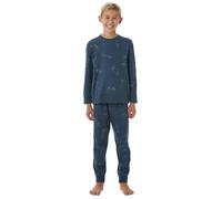 Schiesser Pigiama Bambino Blu 100% Cotone Manica Lunga Girocollo